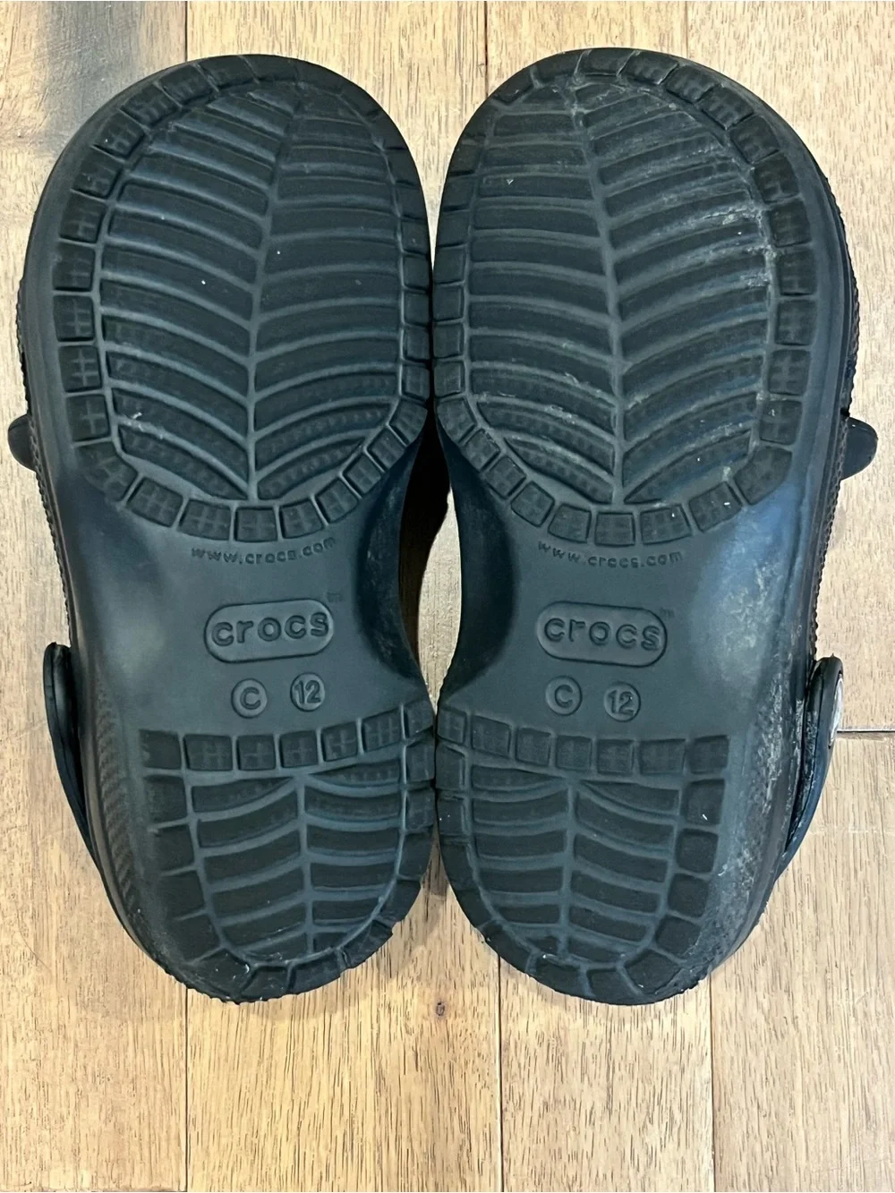 CROCS Kids Black Cat Clogs with Lime Accents
